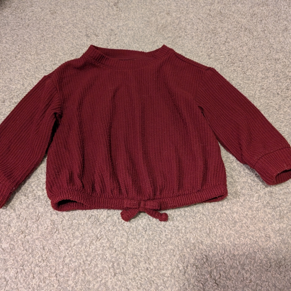 Cat & Jack Kid's Maroon Crew Neck Sweater